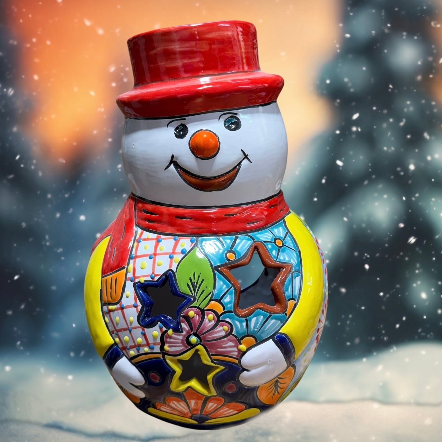 Festive Talavera Snowman Grande