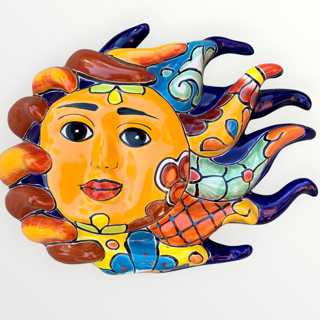 Mexican Talavera colorful Sun Grenudo Grande 5-2