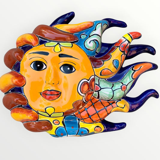 Mexican Talavera colorful Sun Grenudo Grande 5-2
