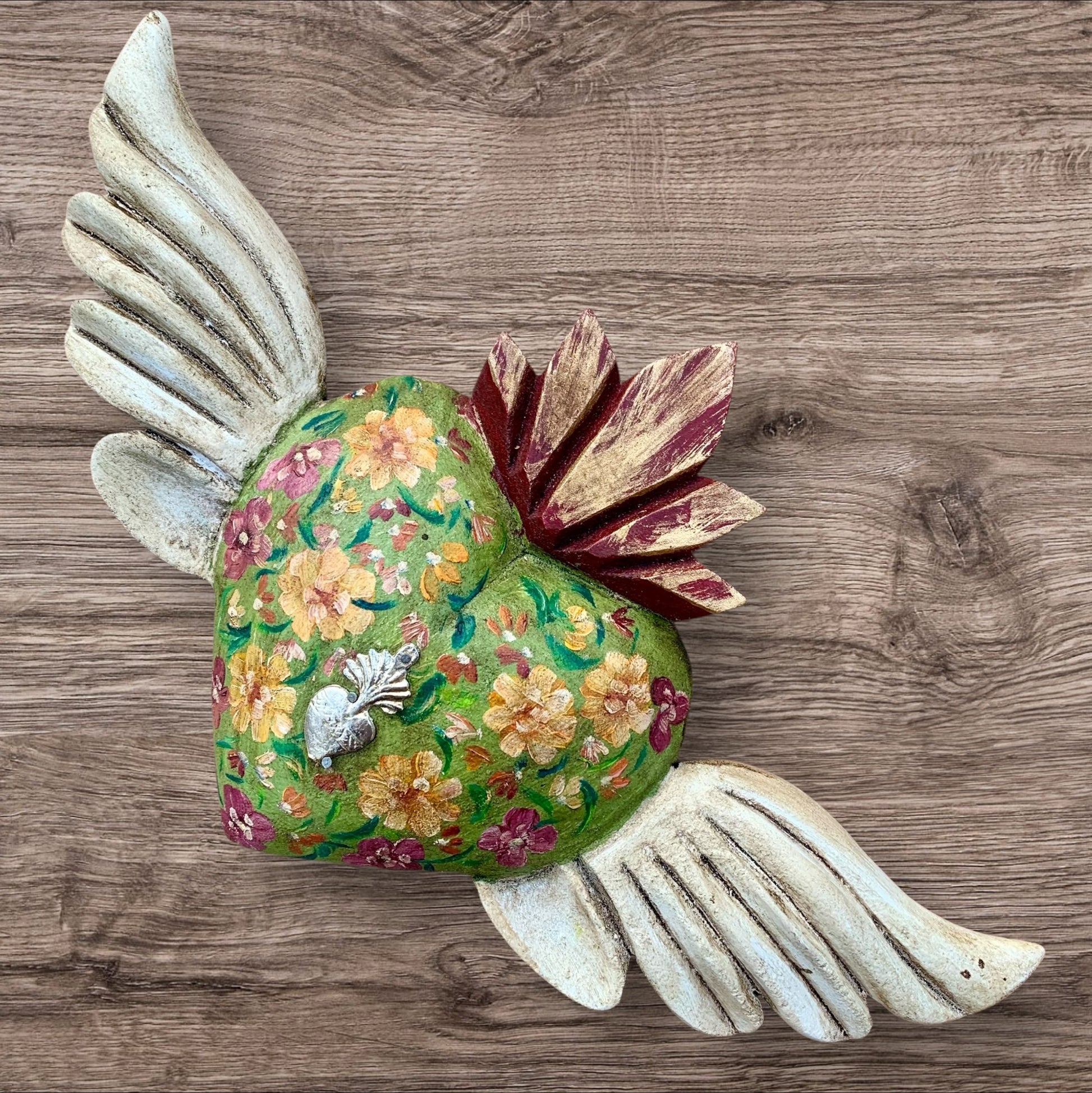 Winged Heart Decorado Oleo 