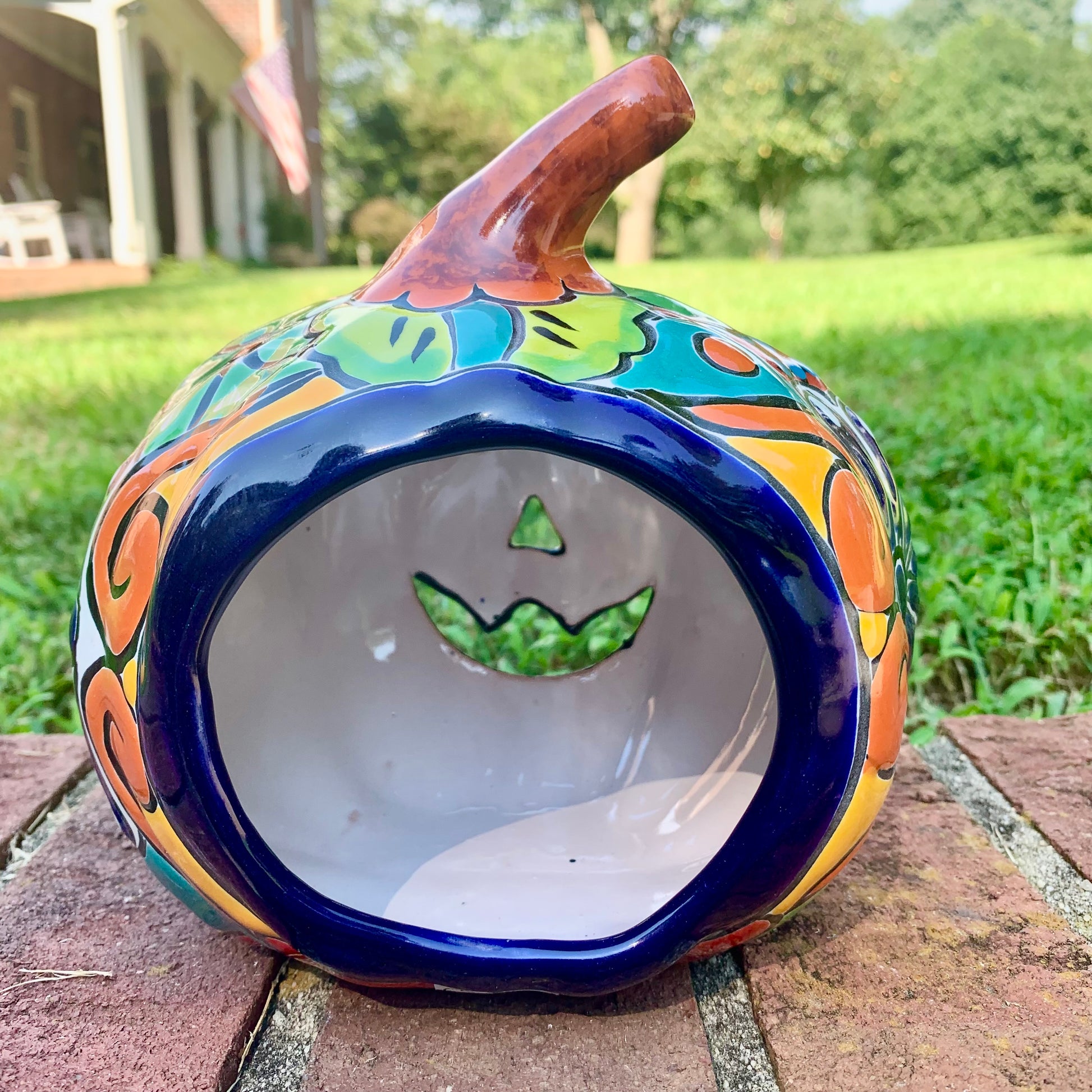 Talavera pumpkin calabaza JOL back