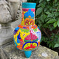 Mexican Talavera Chiminea Candle Holder Turquoise BAck