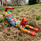 Mexican Talavera large red stretching kitty cat in Rojo
