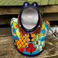 Mexican Talavera frog planting pot back