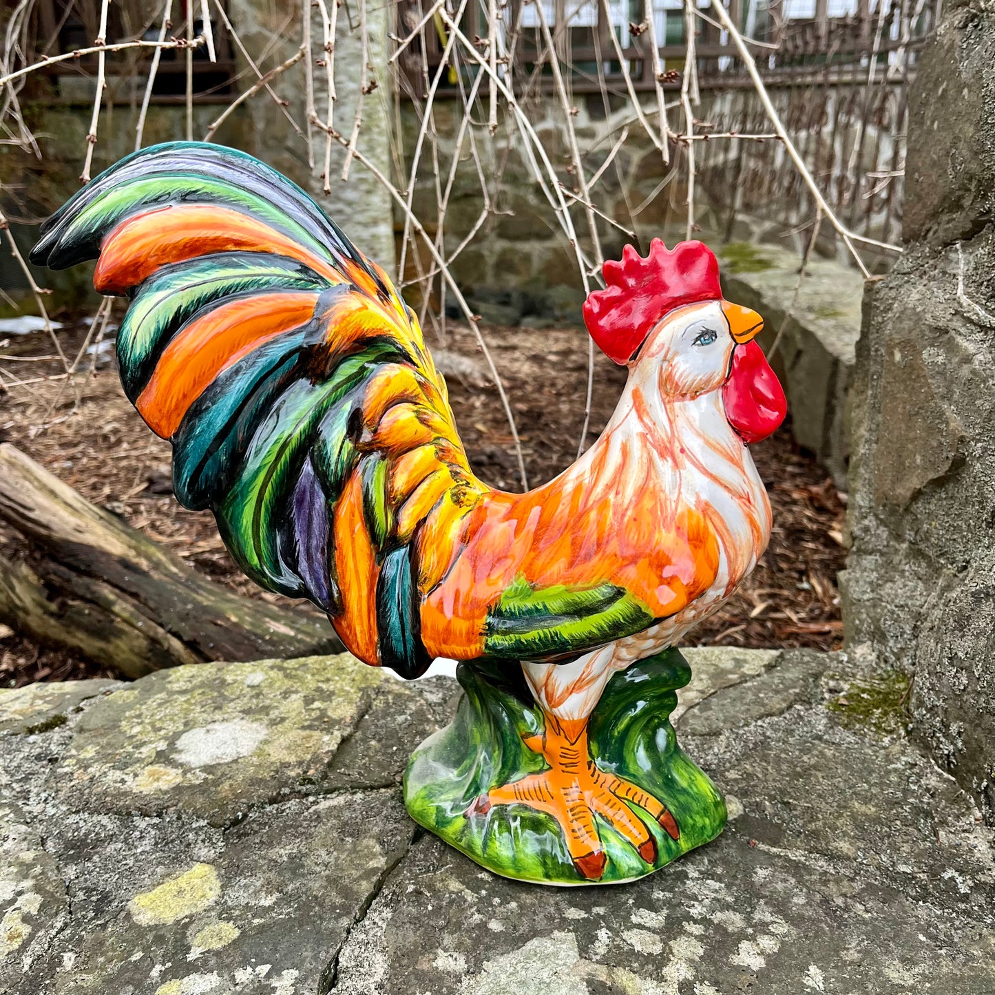 Mexican Talavera classic rooster full right