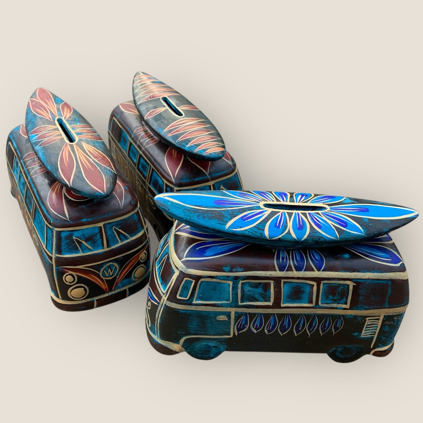 VW Surfer Bus Piggy Bank Blue Design
