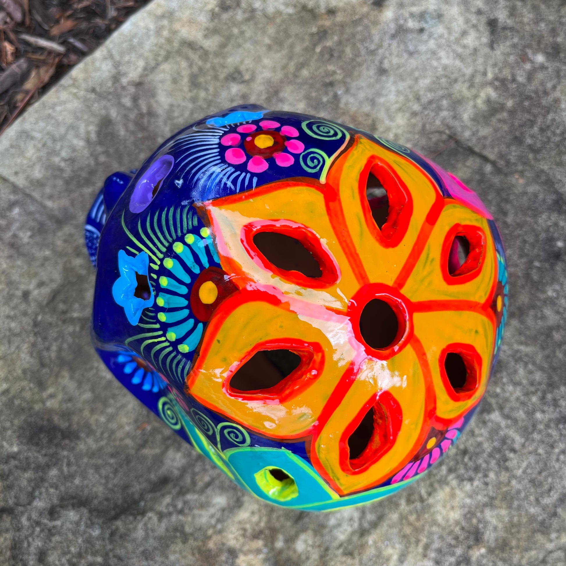 mexican sugar skull pottery top