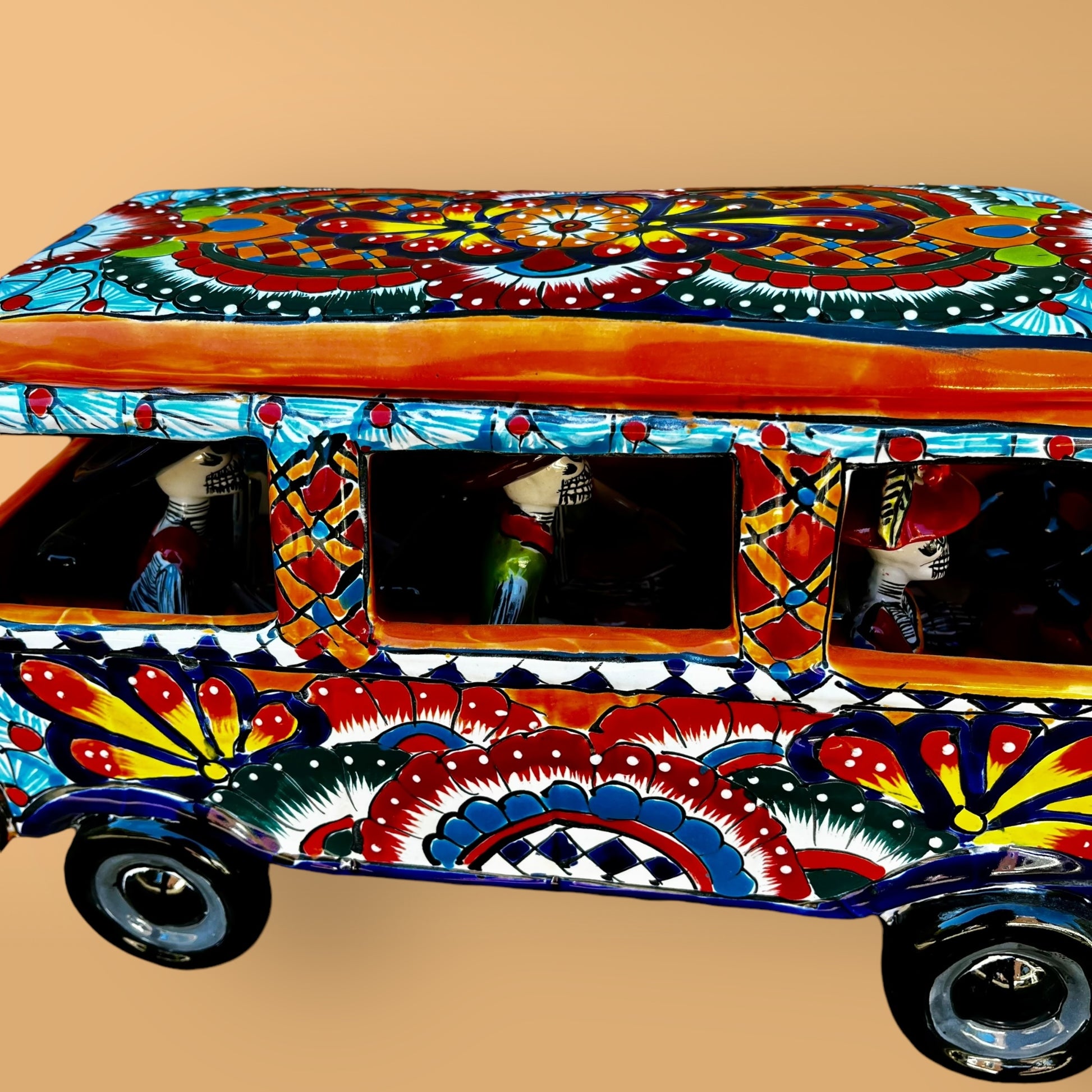 Catrina Skeltons cruising in a Volkswagen bus passengers