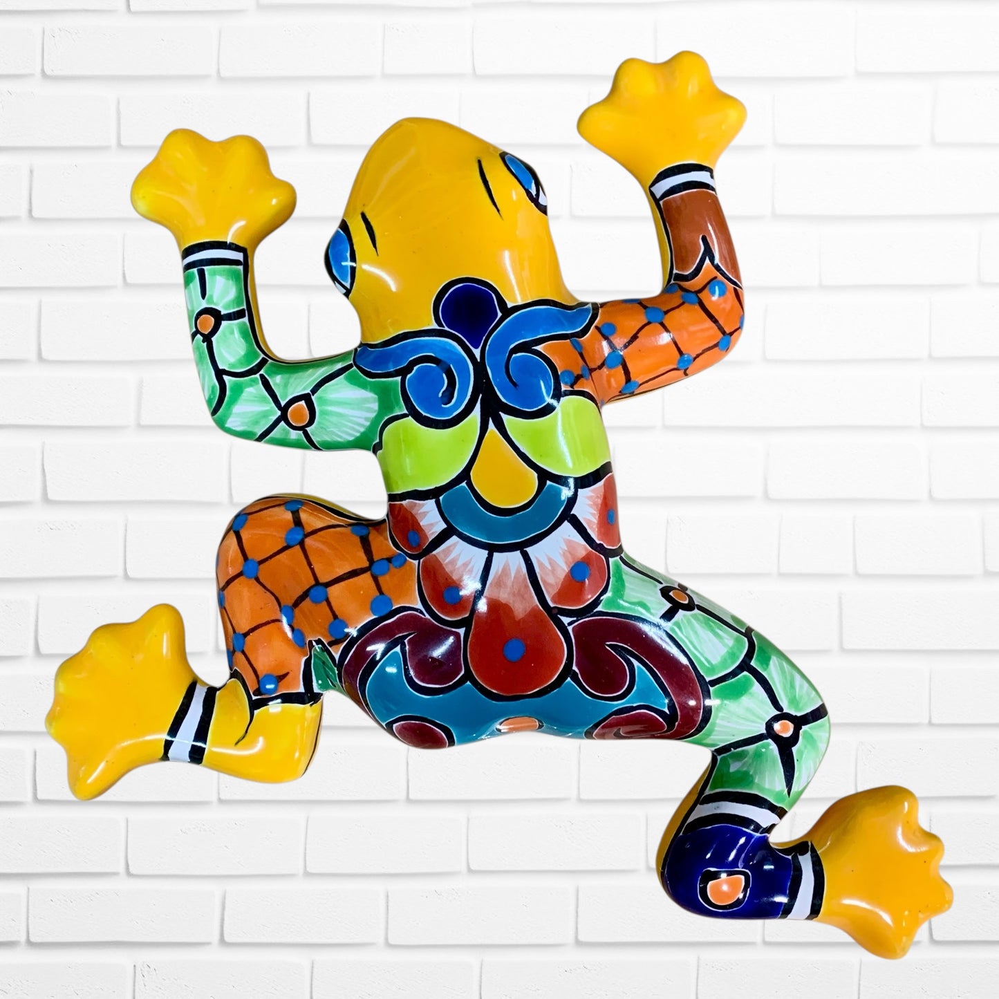 Talavera wall frog Gordo in Amarillo