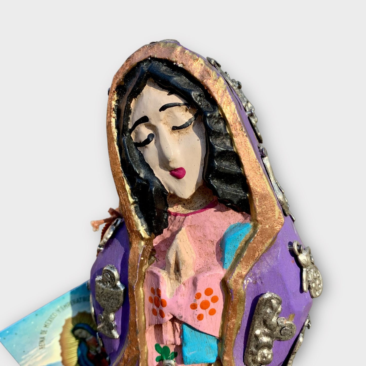 Milagro’s virgin de Guadalupe face close-up