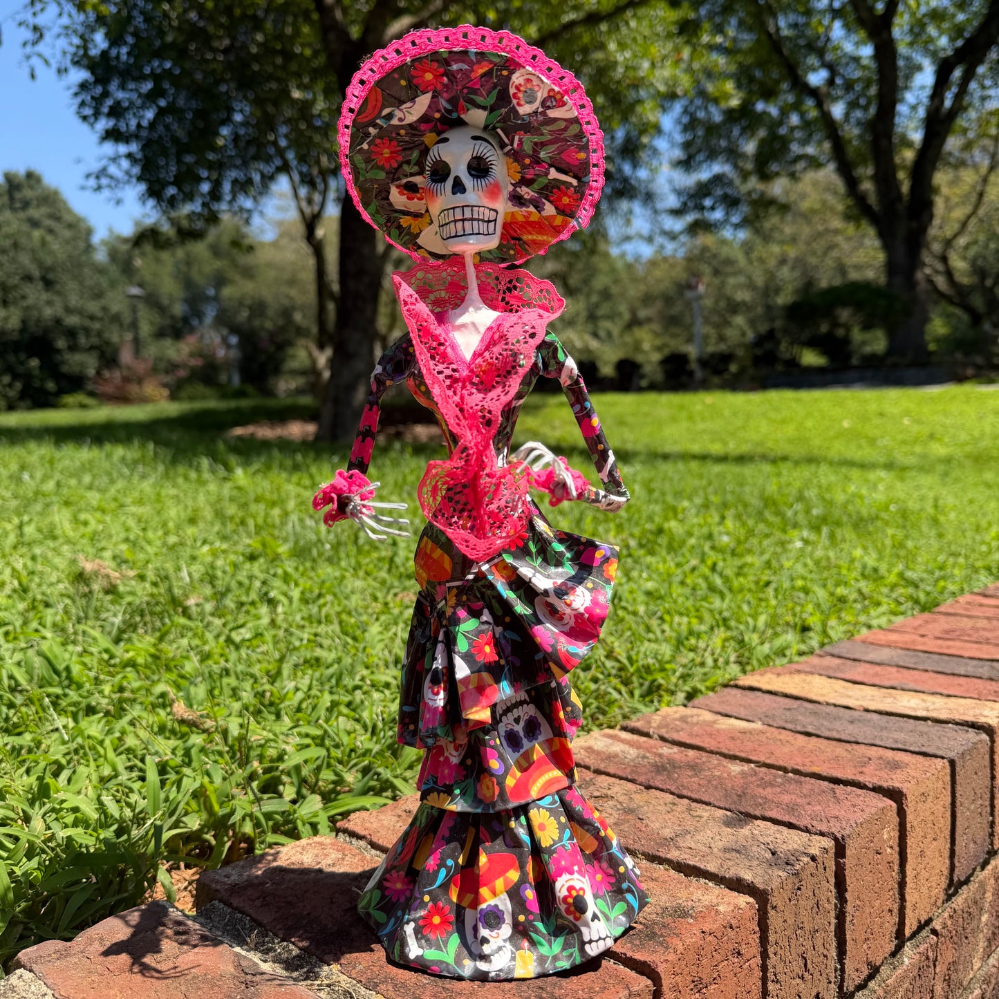 Floral Catrina Skeleton Doll 14”