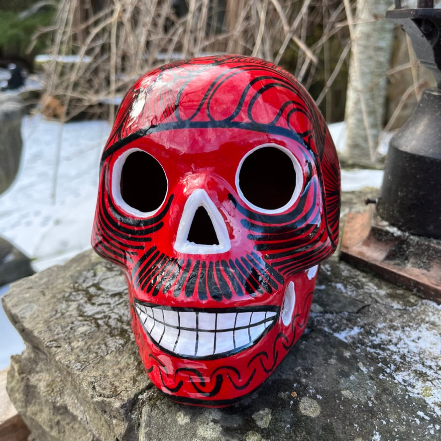 Mexican Sugar Skull Sculpture Front