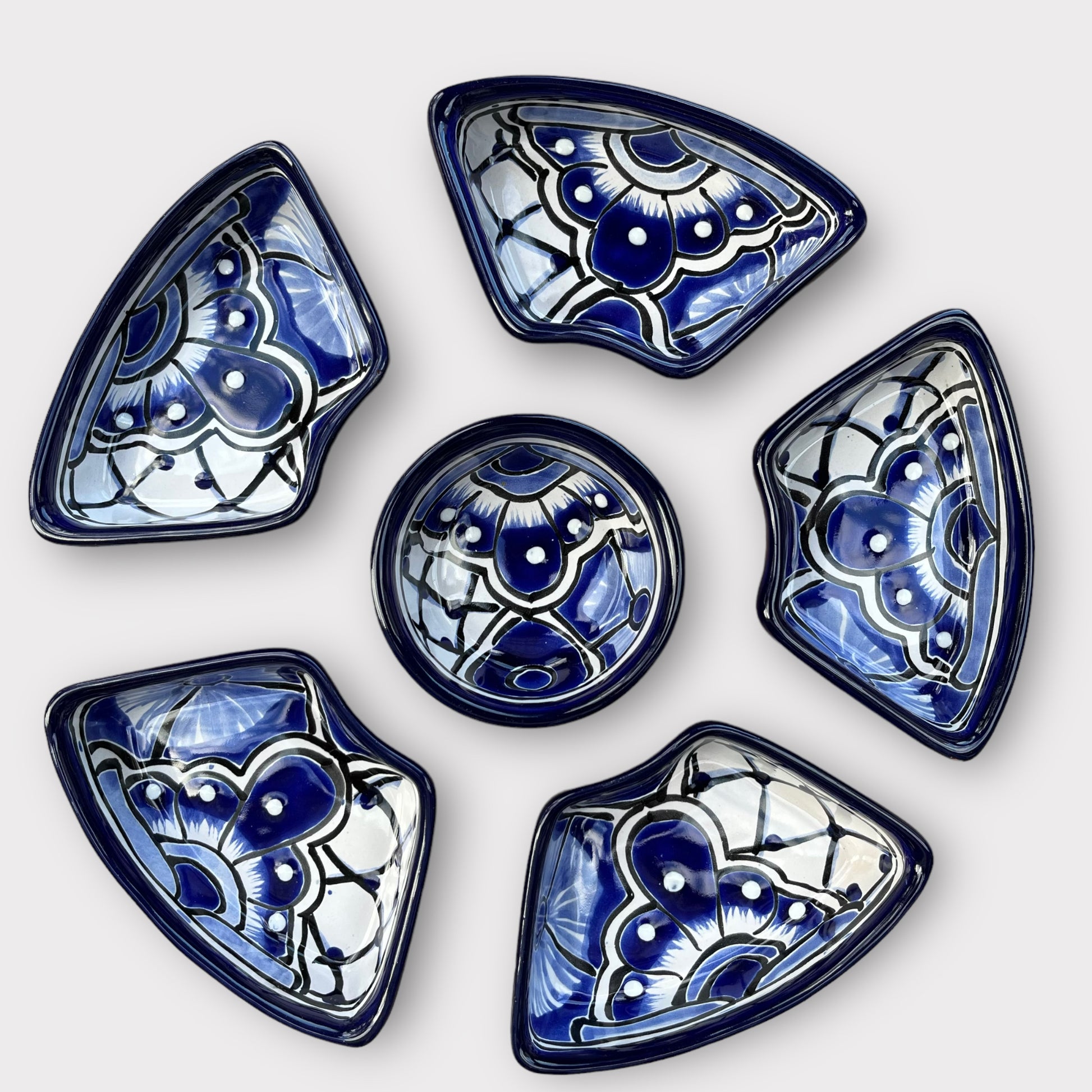 Mexican Talavera Sectional Taco Serving Dish sections