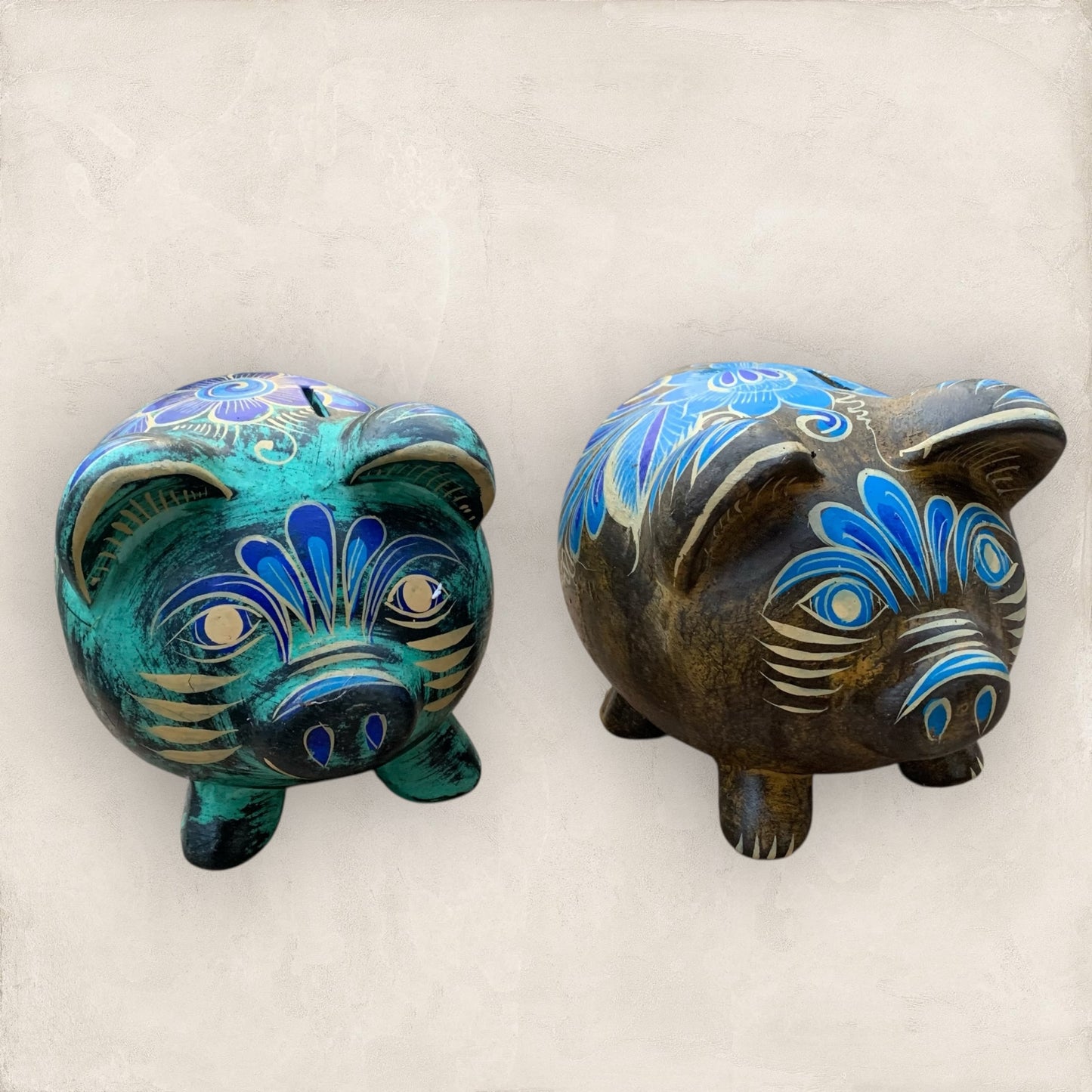 Rustic Pig Figurine Bank