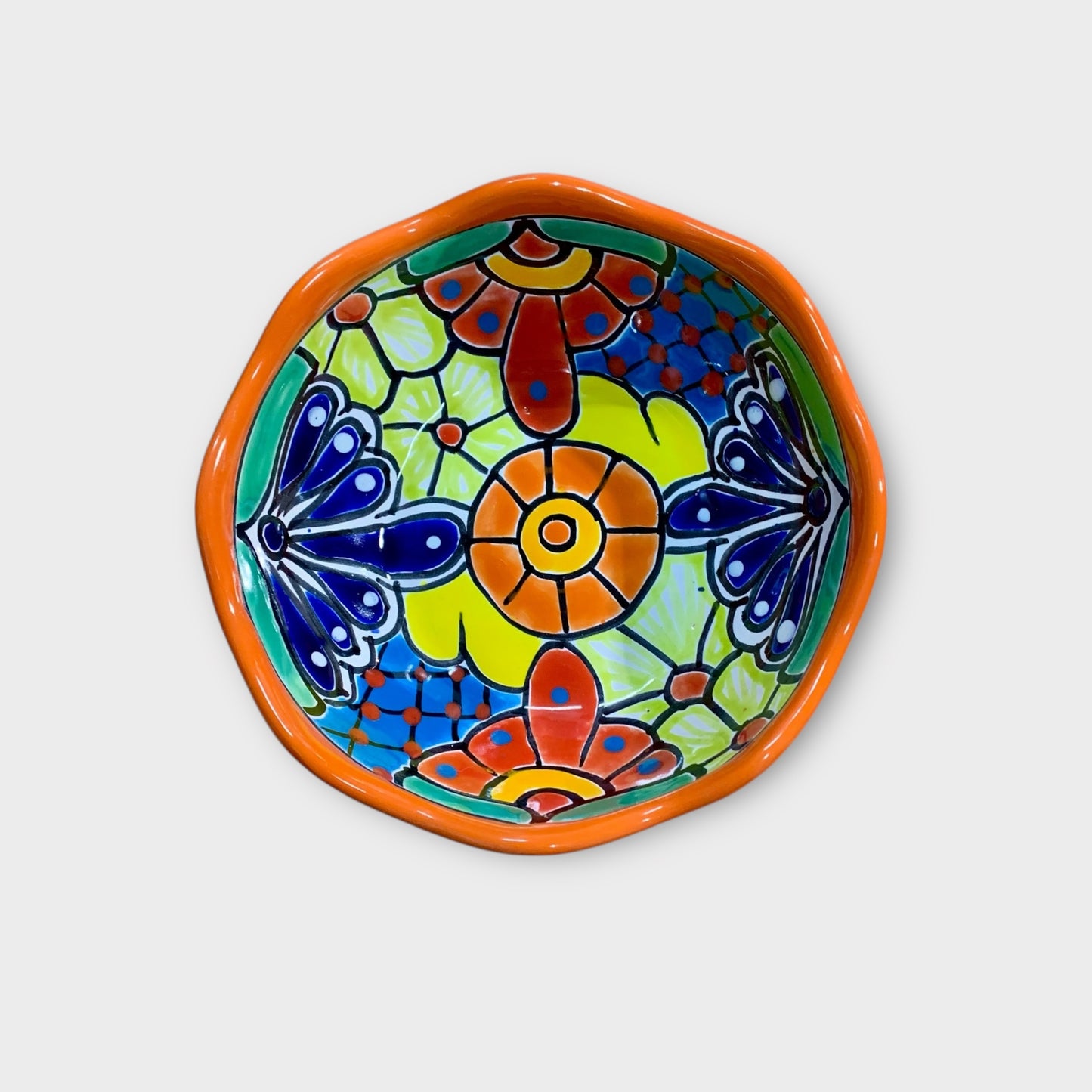 Mexican Talavera Nesting bowl set Orange medium bowl