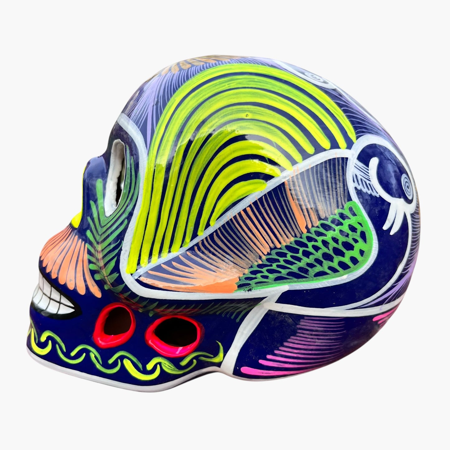 Colorful Mexican sugar skull side view