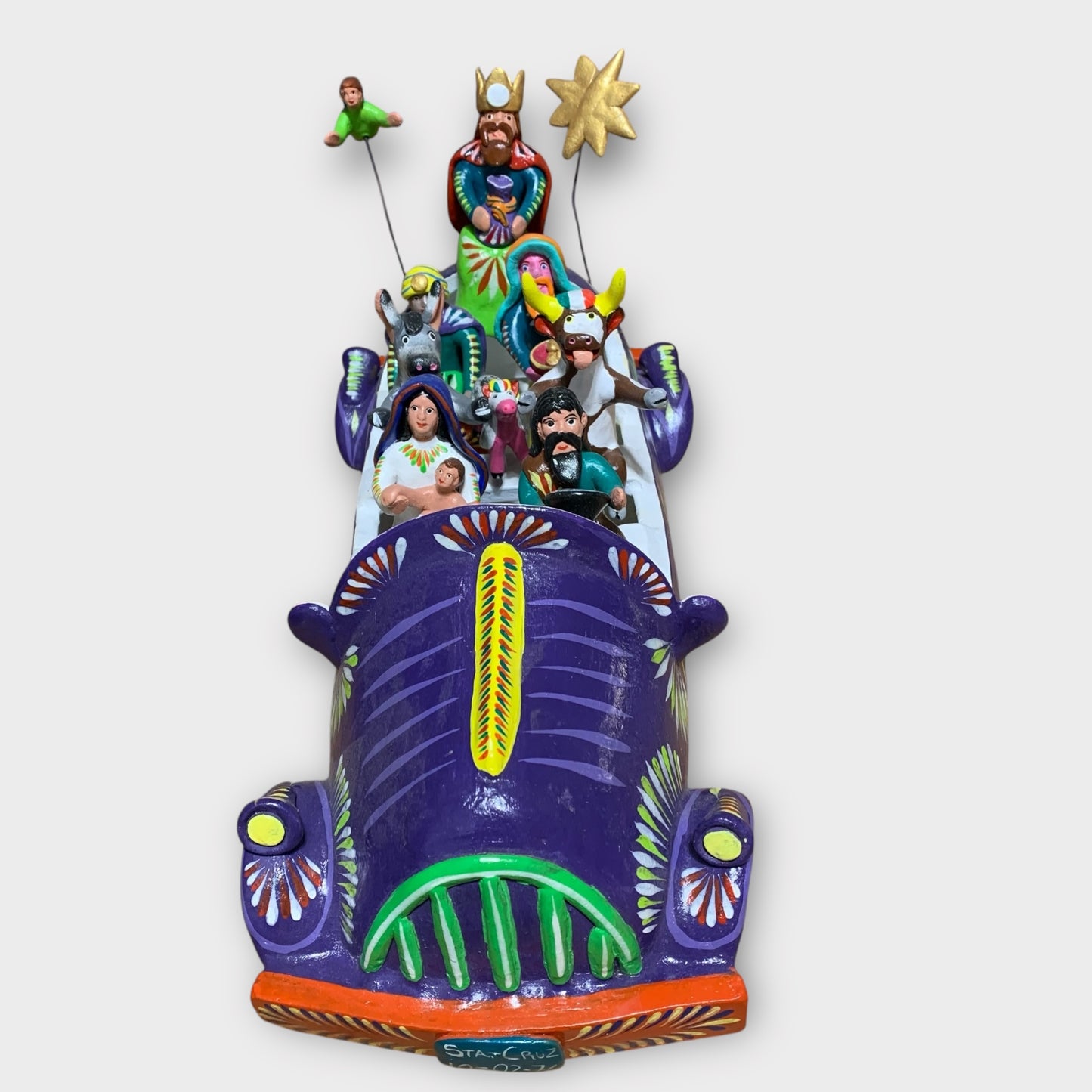 Ortega nativity car folk art front 