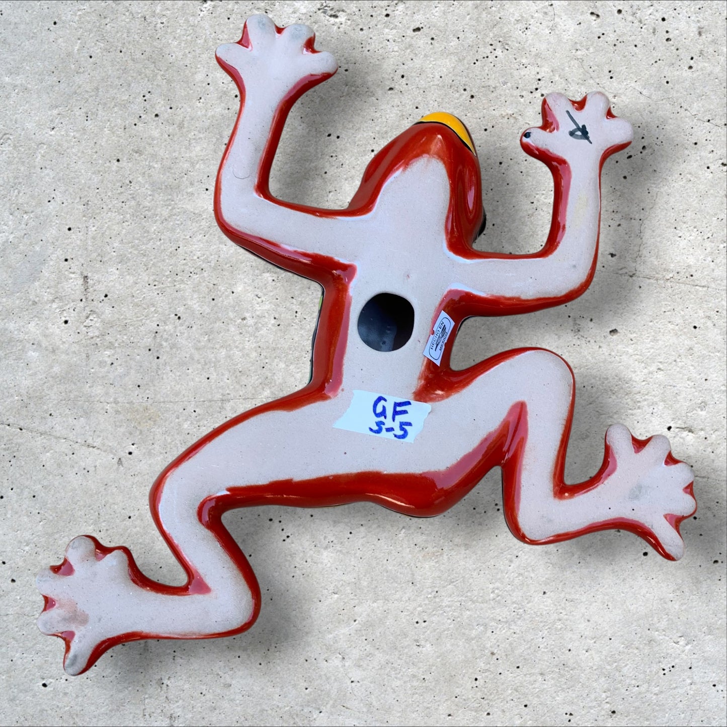 Talavera Gordo Wall Frog Colorful Red back 