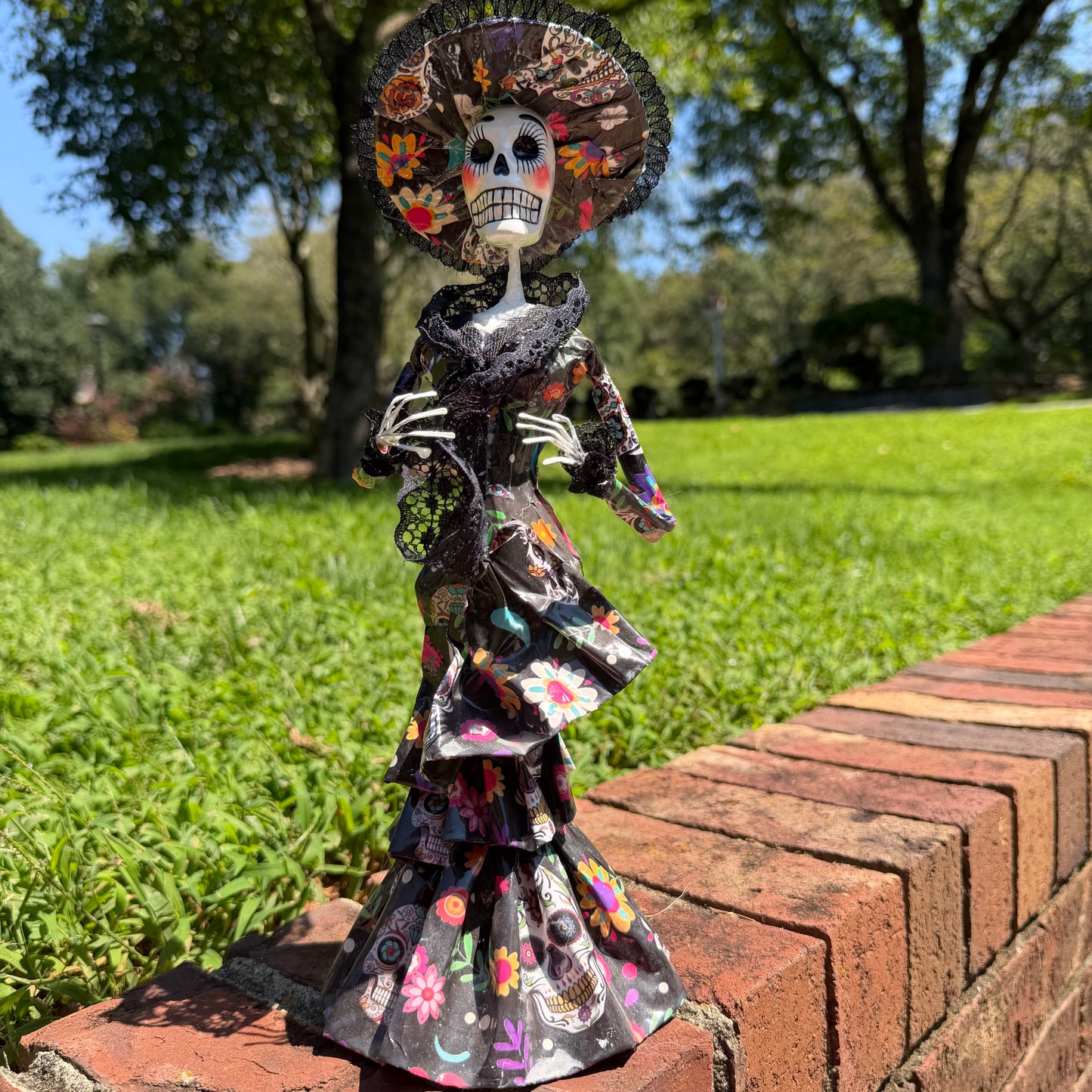 Floral Catrina Skeleton Doll 14”
