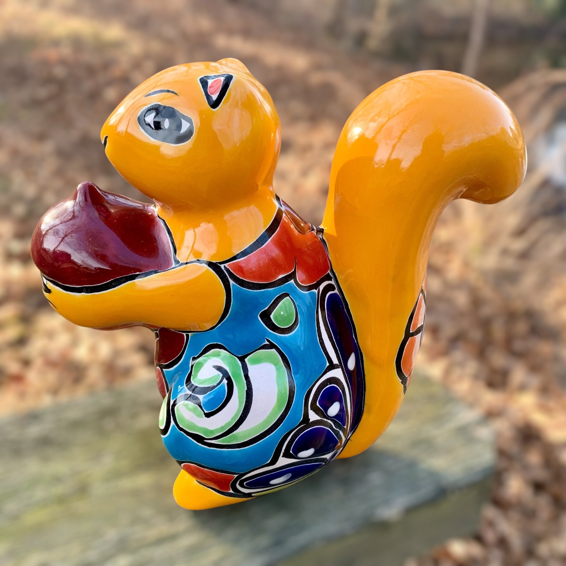 Talavera Pottery Squirrel Nut Side