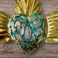 Winged Mexican Milagros Sacred Heart wood wall art Center