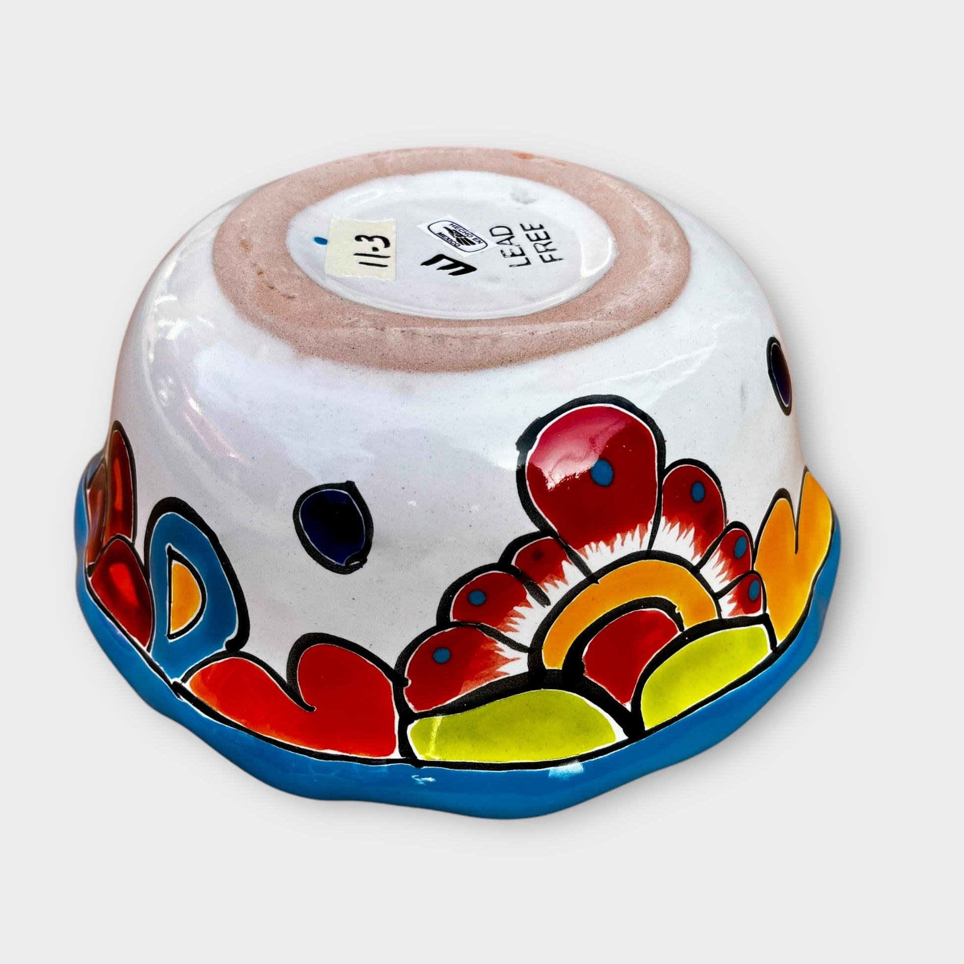 Mexican Talavera Salad Serving Bowl outside