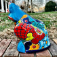 Talavera frog planter pot right side