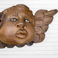Wood Winged Rustic Cherub Faces