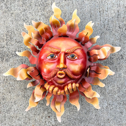 Mexican Metal Art Sunface with Hands
