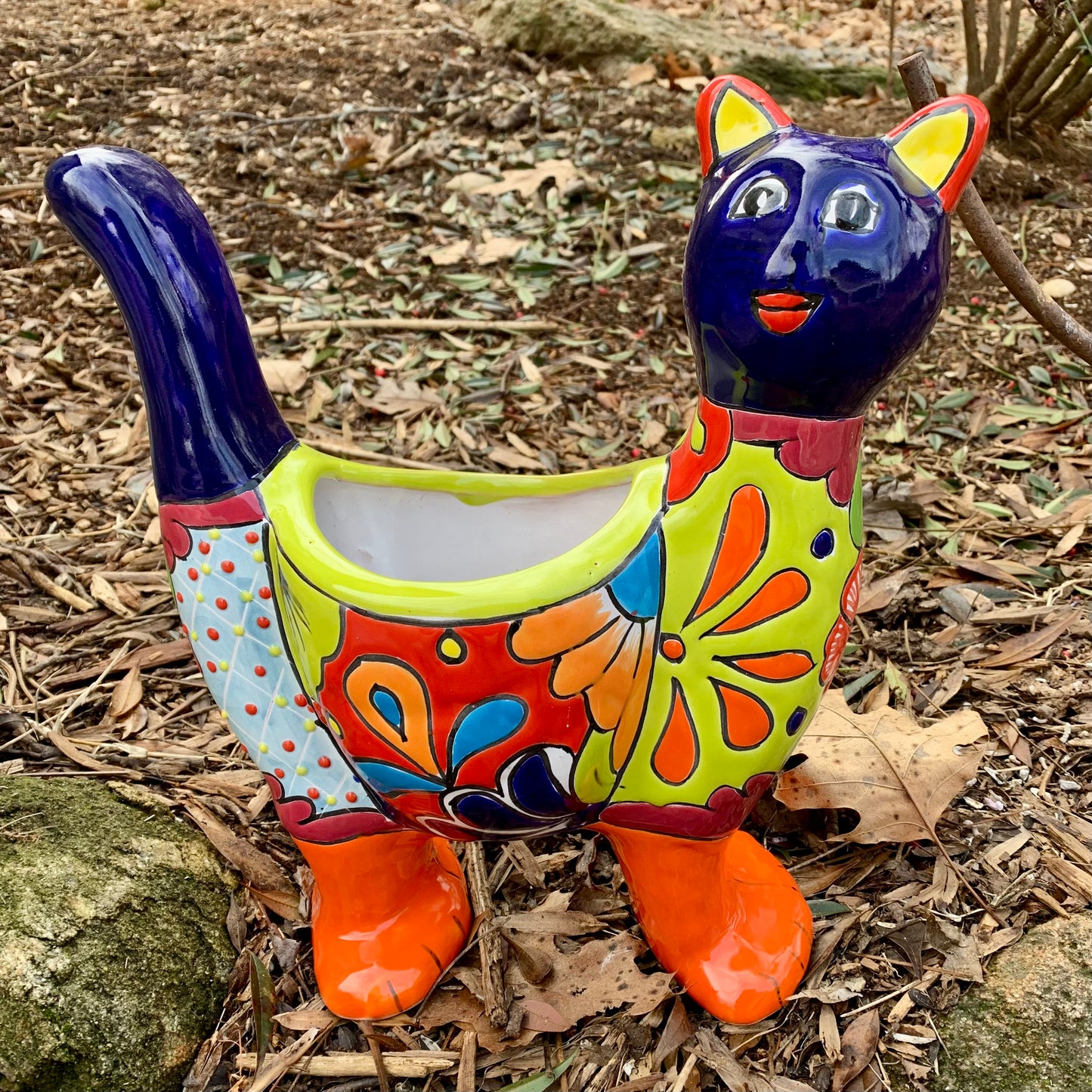 Talavera Standing Cat Planter