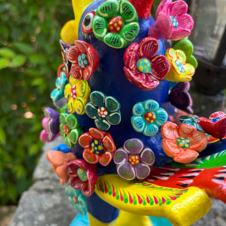 Ortega Floral Rooster Folk Art Flowers