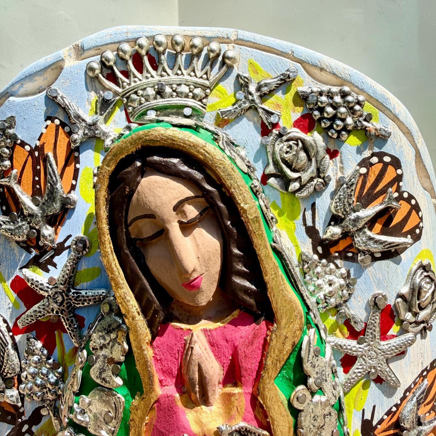 Milagros Guadalupe with Halo and Monarch Butterflies