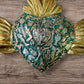 Winged Mexican Milagros Sacred Heart wood wall art Center