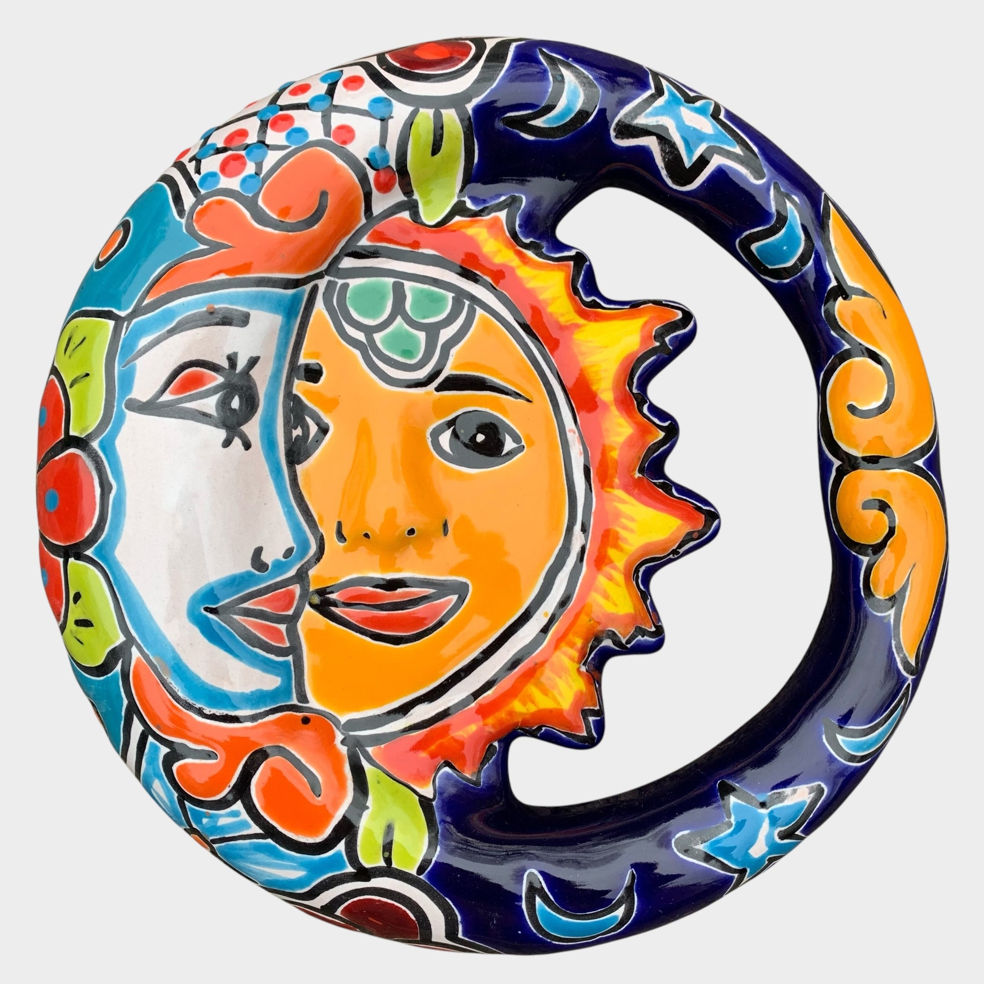 Mexican Talavera circular eclipse front 