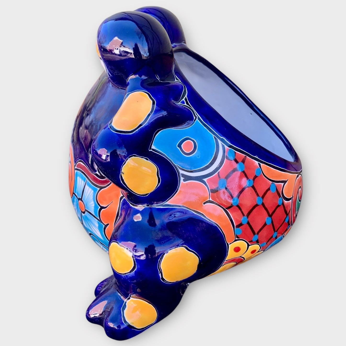 Talavera Gordo frog planting pot right side 