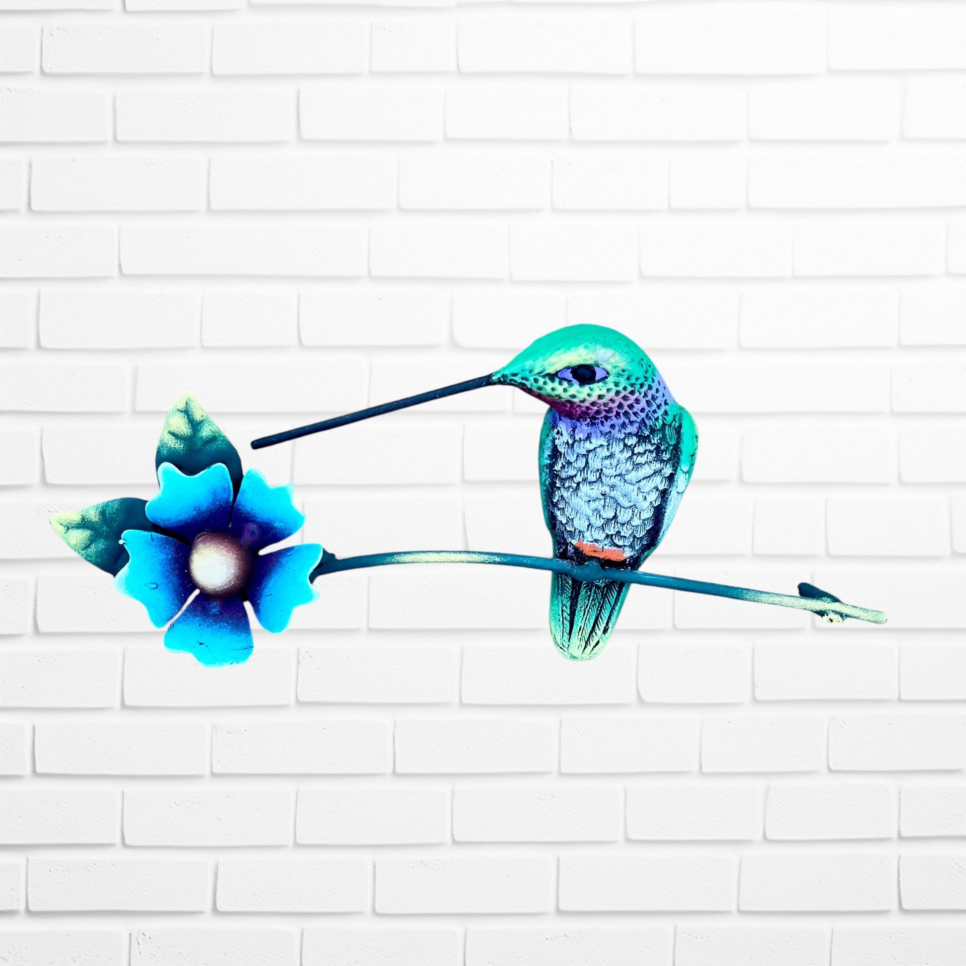 Hummingbird mini floral blue flower