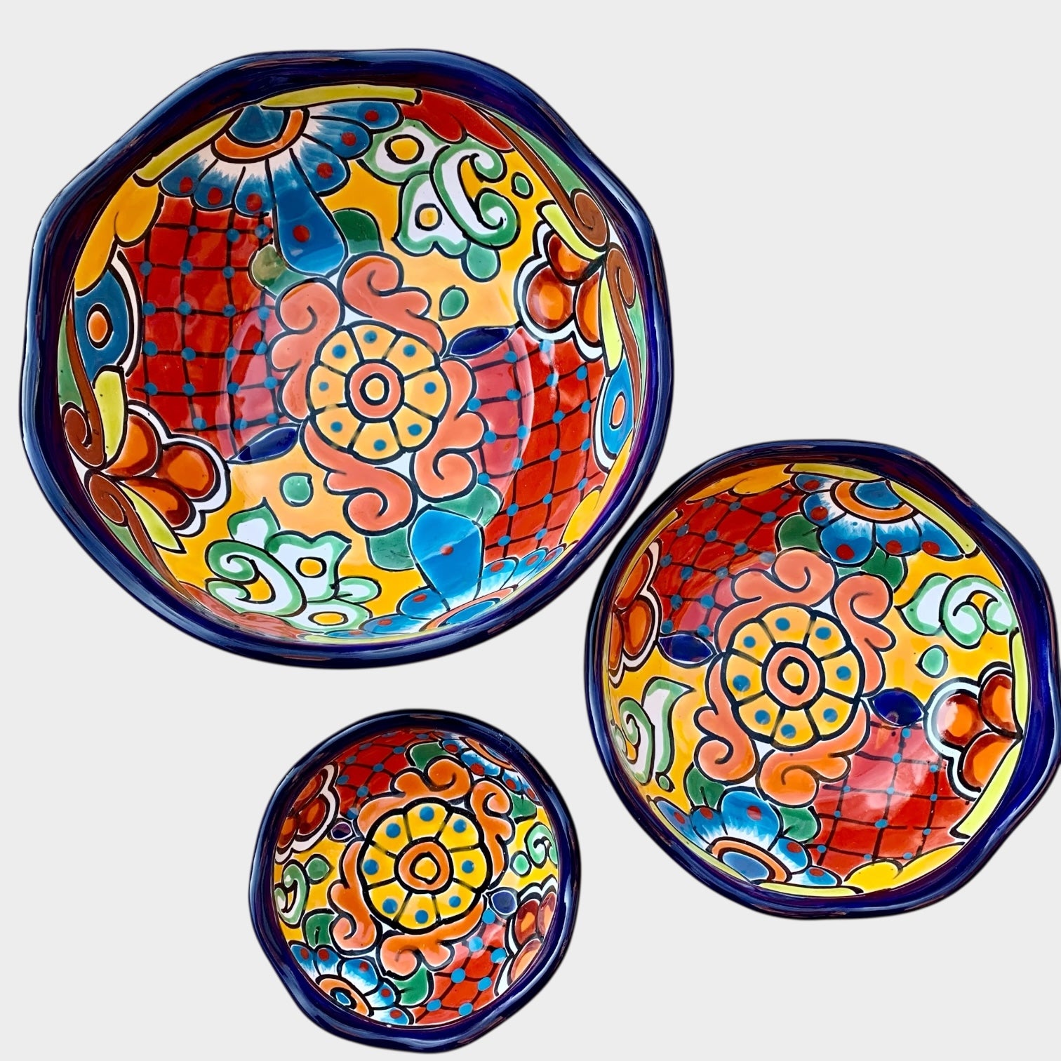 Talavera Nesting Bowl Set Three bowls
