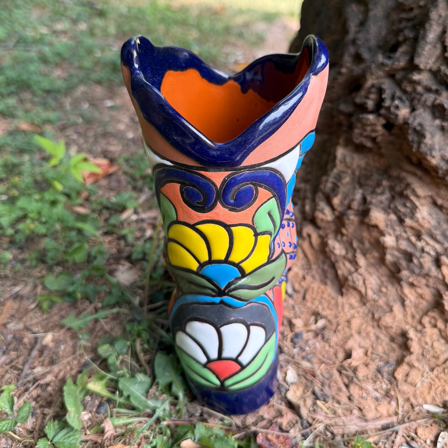 Pottery Cowboy Boot Planter