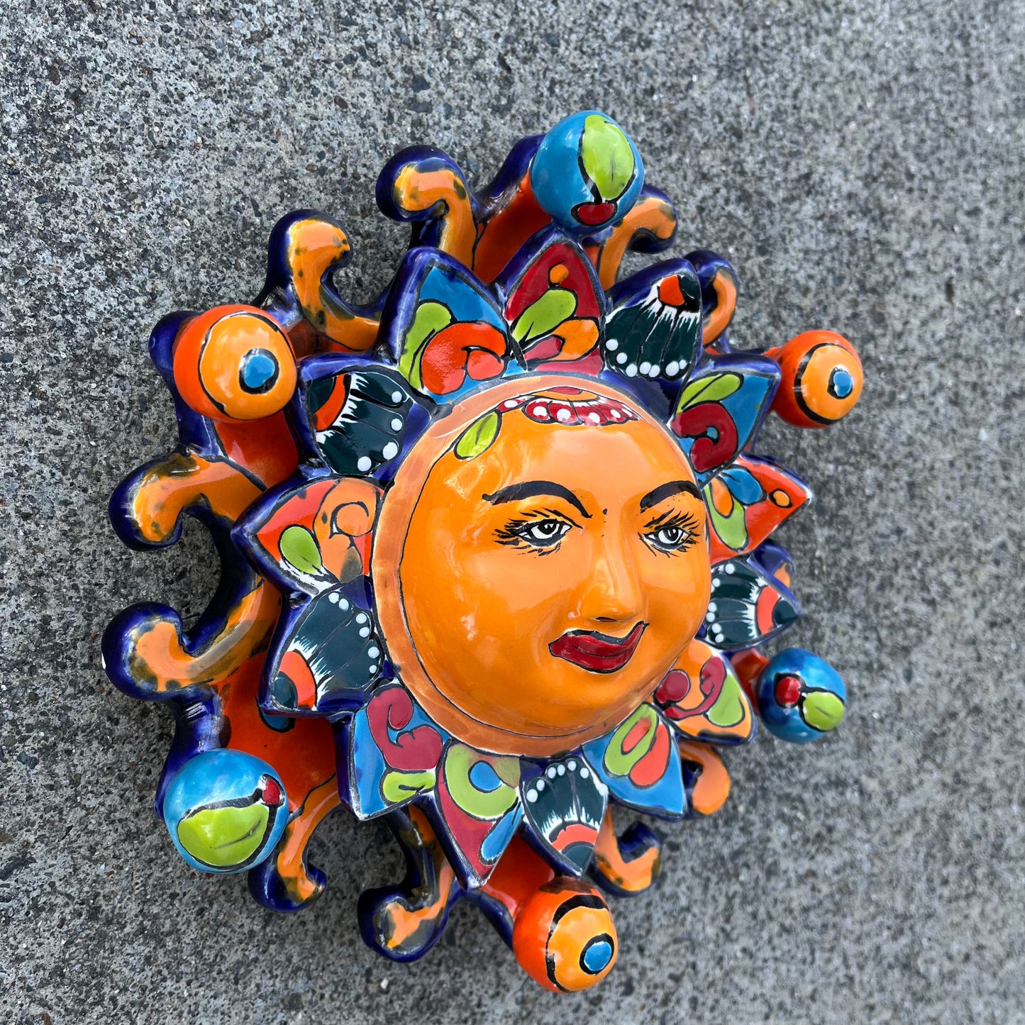 Talavera wall sunface with planets left side