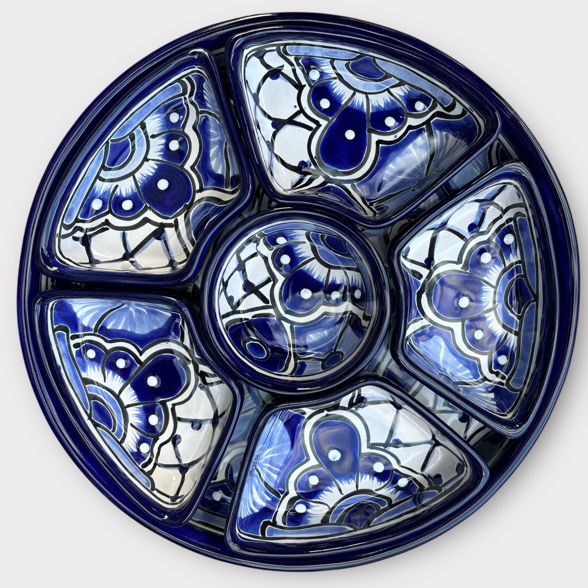 Mexican Talavera Sectional Taco Serving Dish