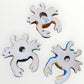 Set of three Mexican Talavera wall crabs back view with hanging hole
