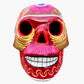 Colorful, Mexican sugar skull red with multicolor designs front view