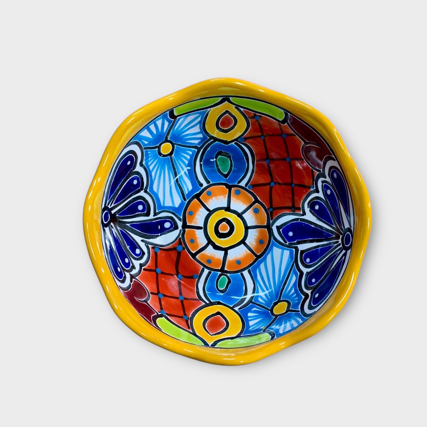 Mexican Talavera Nesting bowl set Amarillo middle bowl