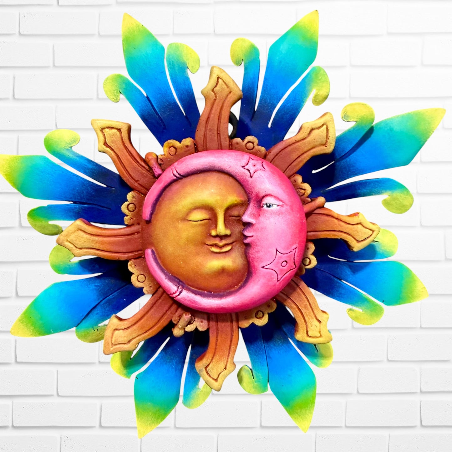 Sun with Pink Star Moon