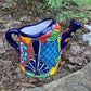 Mexican Talavera watering can planting pot blue three