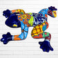 Talavera wall frog Gordo in azul cobalt Side