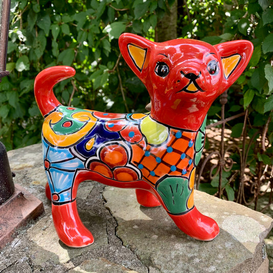 * Chihuahua Talavera Pottery Figurine