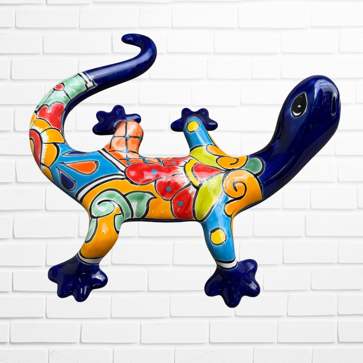 Mexican Talavera Grande Lizard Salamander Left Side View