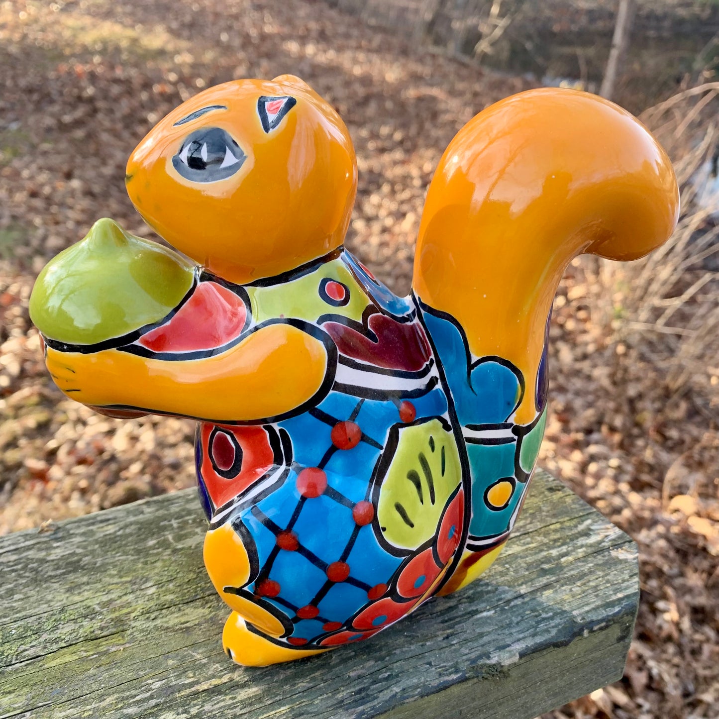 Talavera Pottery Squirrel Nut Side
