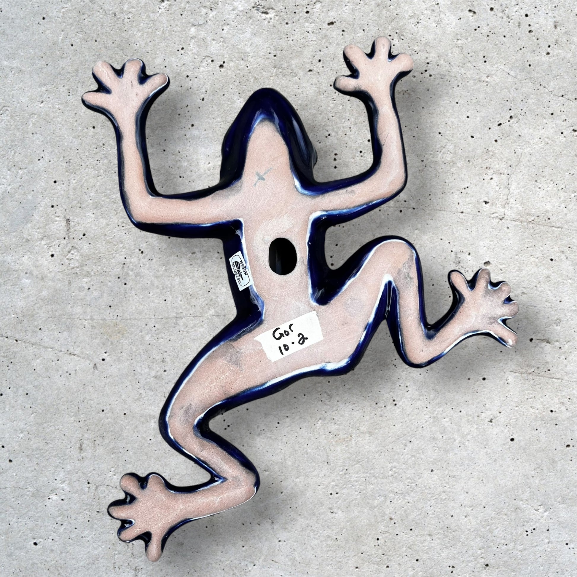 Talavera wall frog Gordo back